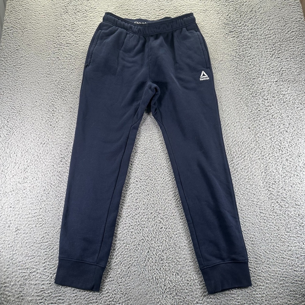 Reebok Sweatpants Men's M Blue Cotton Tapered Activewear Performance Basketball